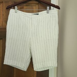 New Banana Republic Cream Striped Bermudas